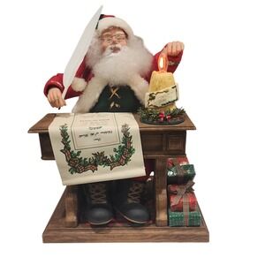 1994 Vintage Santa Writing Letter Christmas Decoration Light up Candle 18X18 BIG
